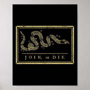Affiche Chemise Join Or Die Histoire Américaine 1754 Treiz