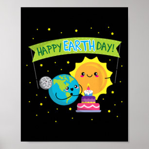 Affiche Chemise jour des terres Pour Enfants Drôle Mignonn
