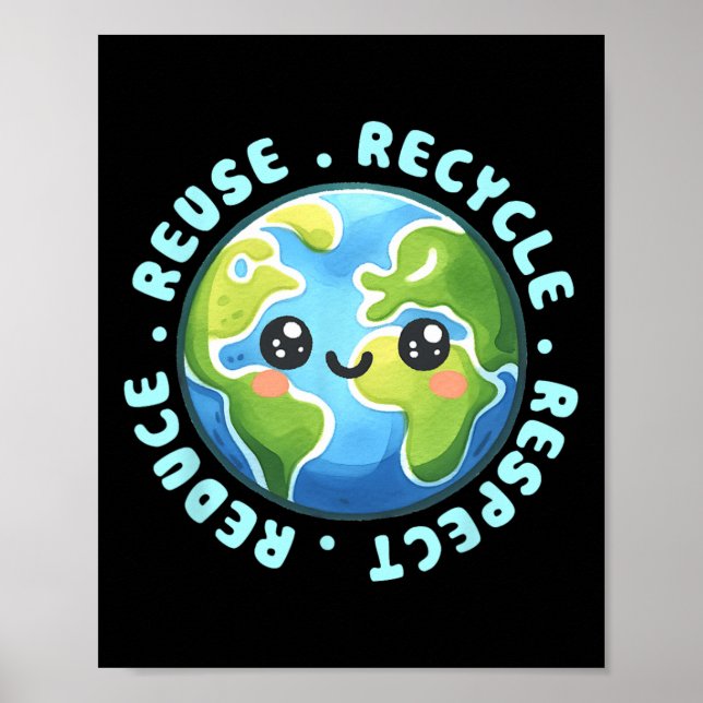 Affiche Chemise jour des terres Réduire Réutiliser Recycle (Devant)
