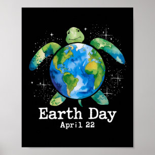 Affiche Chemise Jour des terres Tortue Pour Femmes Enseign