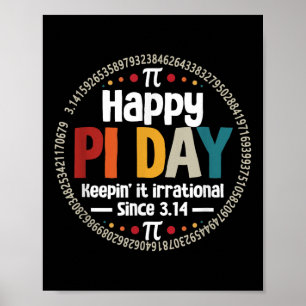 Affiche Chemise Jour Pi Pour L'Enseignant Vintage 3.14 Chi