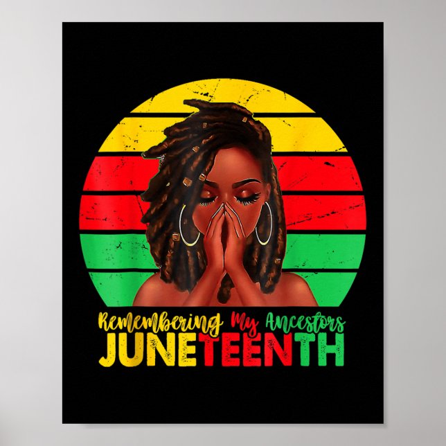 Affiche Chemise Juneteenth Femmes Cheveux Locd En Mémoire  (Devant)