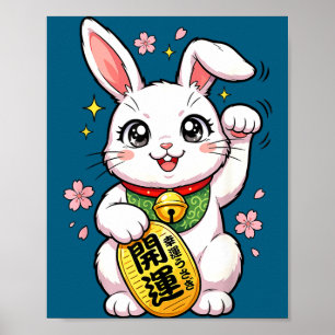 Affiche Chemise Lapin Chanceux Japonais Maneki Neko