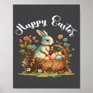 Affiche Chemise Lapin de Pâques Joyeuse journée de Pâques