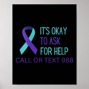 Affiche Chemise Ligne D'assistance 988 Prévention Du Suici
