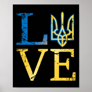 Affiche Chemise Love Ukraine Tryzub Zelensky Militaire Ukr