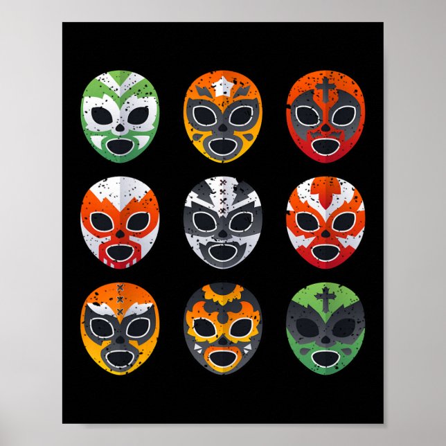 Affiche Chemise Masques Lucha Libre Garçon Hommes Lutte Me (Devant)