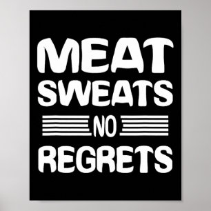 Affiche Chemise Meat Sweats No Regrets Drôle Amateur de Vi