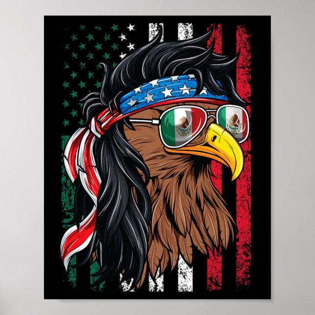 Affiche Chemise Mexicaine Américaine Mexique Drapeau Améri (Devant)