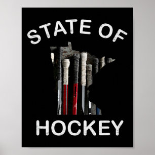 Affiche Chemise Minnesota State Of Hockey - État du hockey