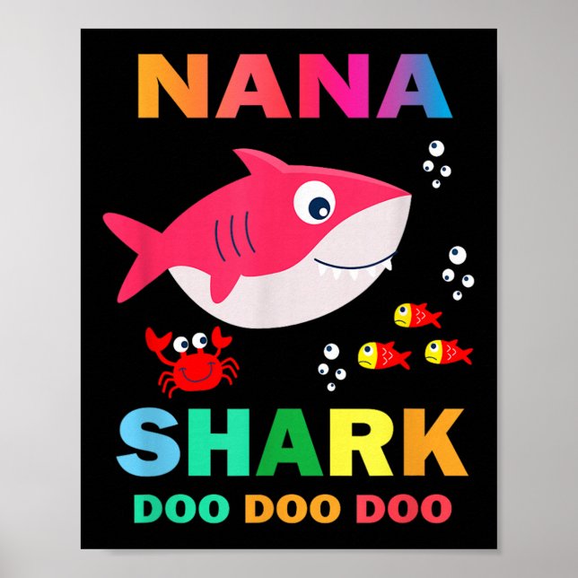 Affiche Chemise Nana Shark, Cadeau De Fête des pères De L' (Devant)