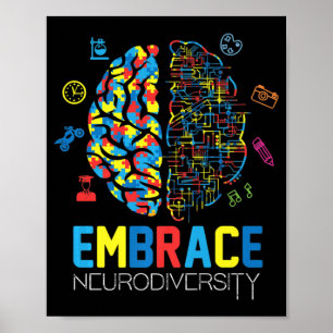 Affiche Chemise Neurodiversity Embrasser la Sensibilisatio