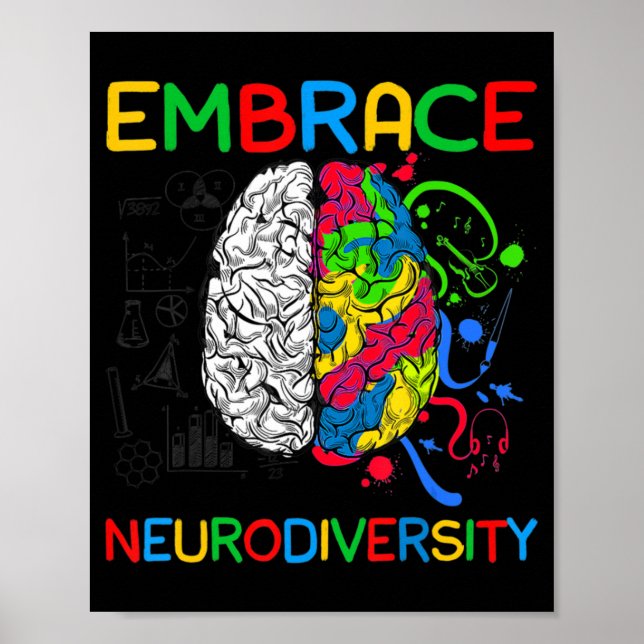 Affiche Chemise Neurodiversity Embrasser la Sensibilisatio (Devant)