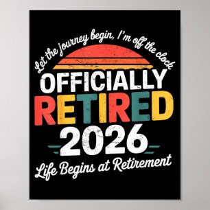 Affiche Chemise Officiellement Retraitée 2026 Retraite 202