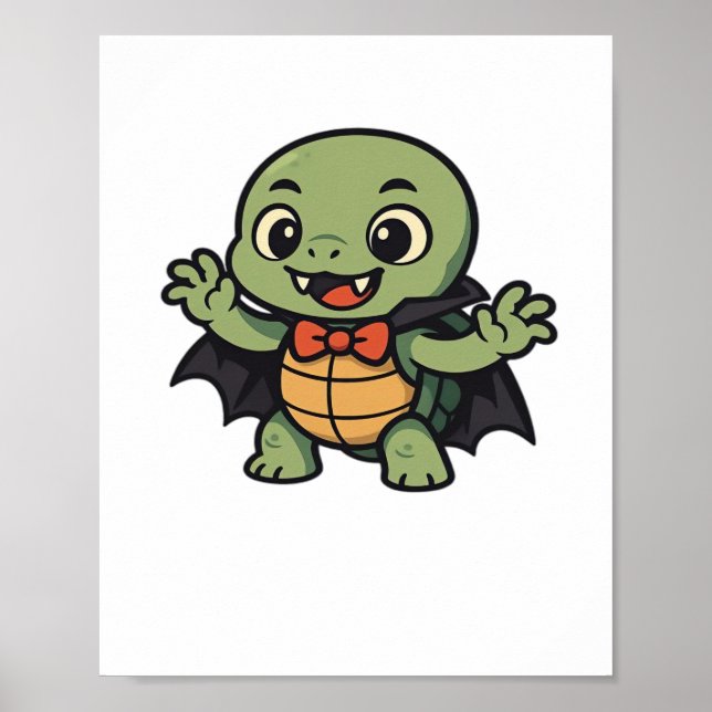 Affiche Chemise oversize Halloween vampire tortue effrayan (Devant)