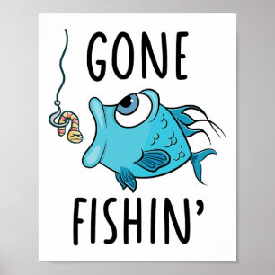 Affiche Chemise Parti pour la pêche Filles Garçons Enfants