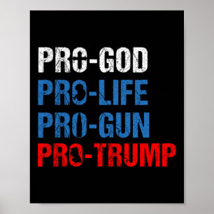 Affiche Chemise Patriotique Pro Dieu Pro Vie Pro Arme Pro