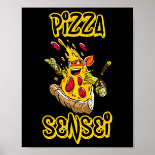Affiche Chemise Pizza Pizza Sensei Drôle Karaté Amateurs d