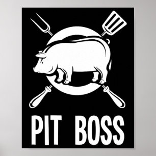 Affiche Chemise Pot Boss Bbq Funny Pitmaster Pig Grilling 