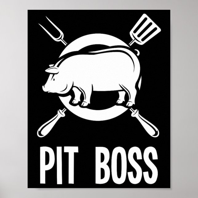 Affiche Chemise Pot Boss Bbq Funny Pitmaster Pig Grilling  (Devant)