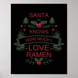 Affiche Chemise pour amateurs de ramen de Noël pour les am