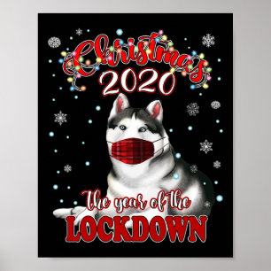Affiche Chemise pour chien Husky sibérien Noël Quarantine