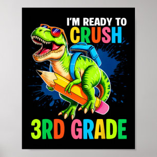 Affiche Chemise Premier Jour De 3e Garçons Dinosaure Rentr