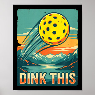Affiche Chemise rétro de pickleball dink ceci drôle Joueur