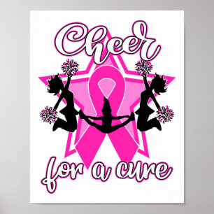 Affiche Chemise rose Ruban pour cancer du sein Pom-pom gir