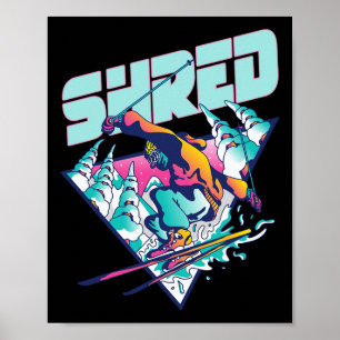 Affiche Chemise Shred Vintage Ski Freestyle Costume Années