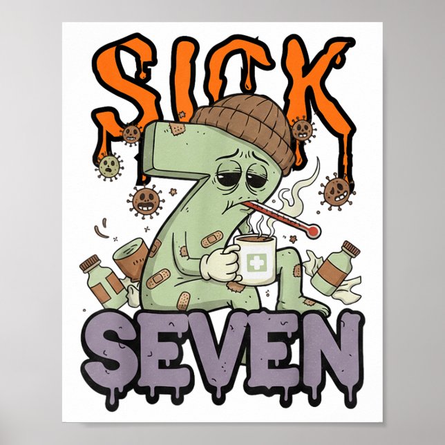 Affiche Chemise Sick Seven Meme 67 Six Seven Blague de Mot (Devant)