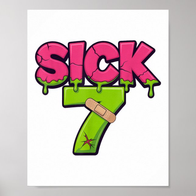 Affiche Chemise Sick Seven Meme Six Sept Amusant Jeu de Mo (Devant)