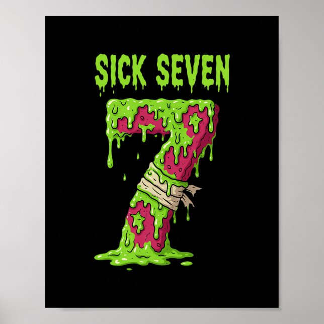 Affiche Chemise Sick Seven Meme Six Seven Wordplay Drôle D (Devant)