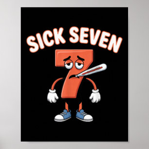 Affiche Chemise Sick Seven Meme Tee Six Seven Fun Wordplay
