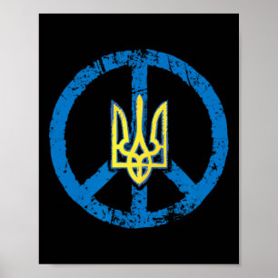 Affiche Chemise signe de paix en Ukraine Tryzub ukrainien