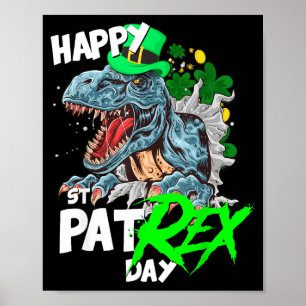 Affiche Chemise St Patricks Day T Rex Joyeux Pat Rex Day D
