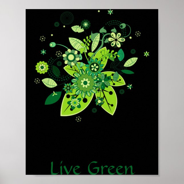 Affiche Chemise T Arbre Abstrait Vert  (Devant)