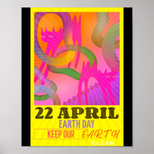 Affiche Chemise T Art Abstrait Moderne Néon pour le Jour d