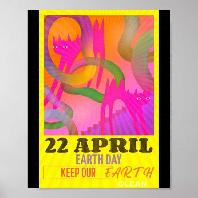 Affiche Chemise T Art Abstrait Moderne Néon pour le Jour d (Devant)