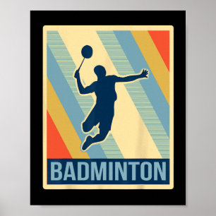 Affiche Chemise T Badminton de style vintage
