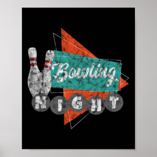 Affiche Chemise T Bowling Rétro Hommes Femmes Bowling Vint