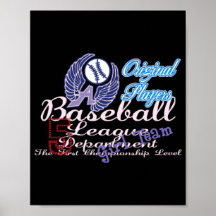 Affiche Chemise T de l'équipe de baseball fille de joueur 