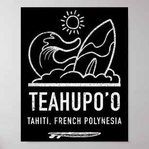 Affiche Chemise Teahupoo Polynésie française T-shirt Tahit