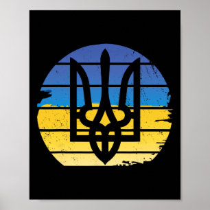 Affiche Chemise Trident Drapeau Ukrainien Pro Ukraine Mili