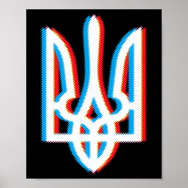 Affiche Chemise Tryzub Ukraine Trident Militaire Ukrain  (Devant)