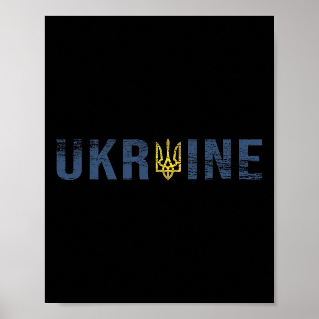 Affiche Chemise Ukraine Tryzub Trident Zelensky Emblème Mi (Devant)