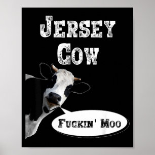 Affiche Chemise Vache Drôle Nouveau Jersey Amateur de Vach