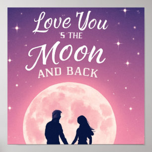 Affiche chemise valentine, lune d'amour