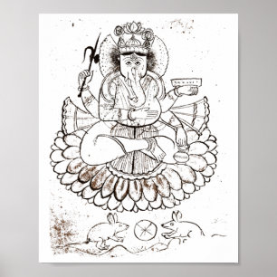 Affiche Chemise vintage Lord Ganesha Hindou Hindouisme Yog