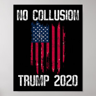 Affiche Chemise Vintage No Collusion Drapeau Usa Pro Trump